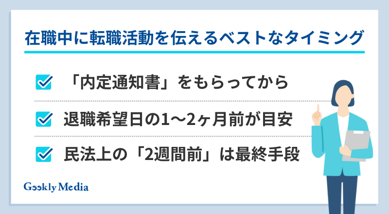 在職中 転職活動 伝えるタイミング