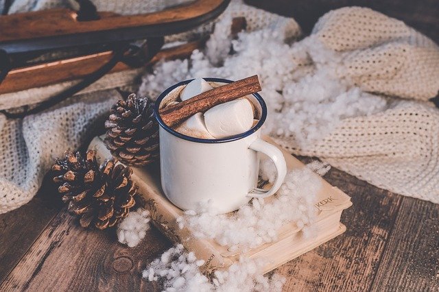 winter, background, coffee