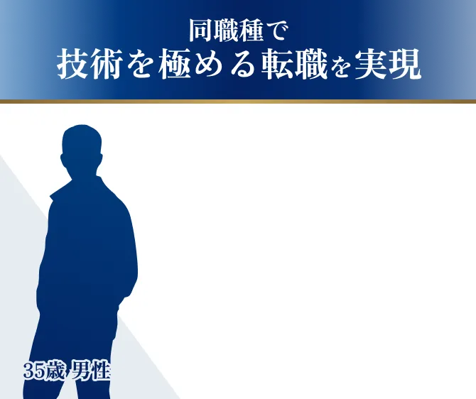 同職種で技術を極める転職を実現35歳男性