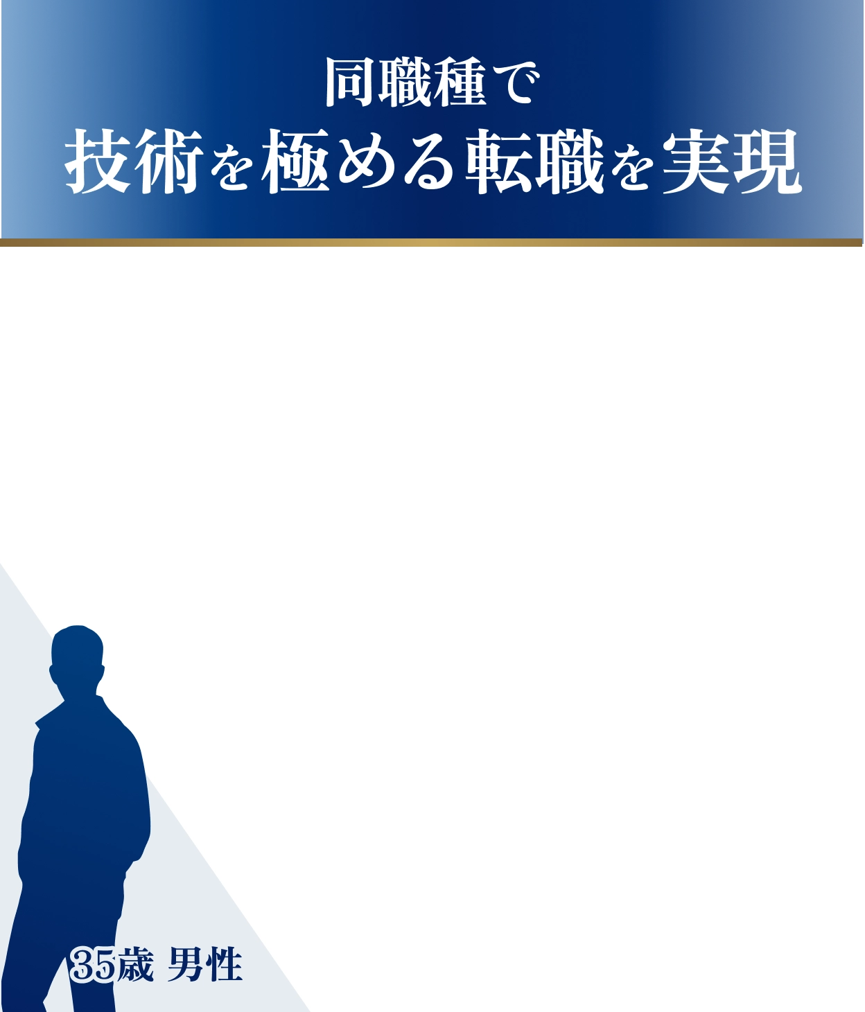 同職種で技術を極める転職を実現35歳男性